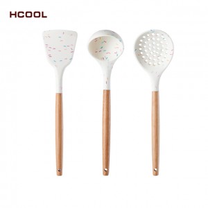 신제품 HCOOL 3 Pcs 아이스크림 스타일 실리콘 주방 조리기구 식품 등급 수준 냄비 삽 스키머 수프 국자 세트