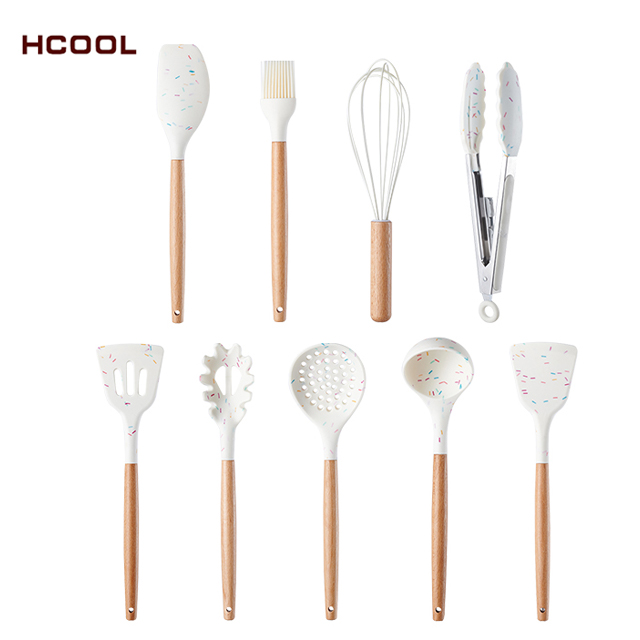 Новый продукт HCOOL Набор из 9 шт. Мороженое Стиль Кухонный набор для приготовления пищи Силиконовые кухонные принадлежности Пищевой уровень